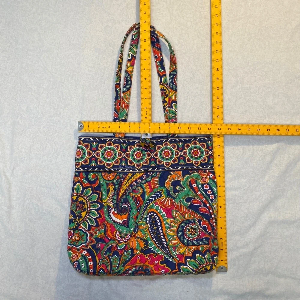 Vera Bradley Venetian Paisley Toggle Tote Bag Retired Quilted Purse
